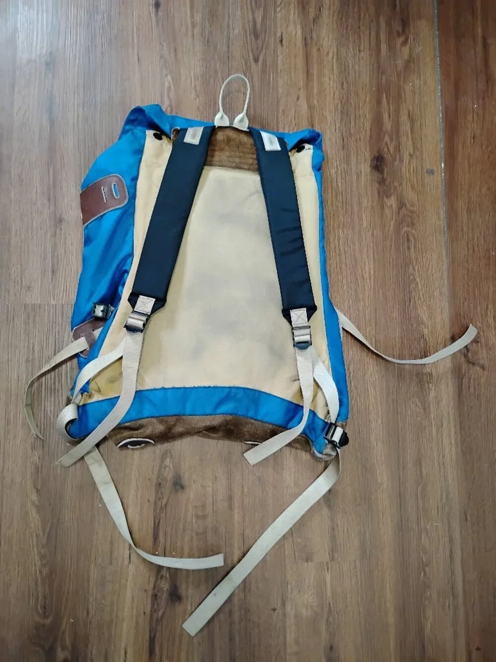 Vintage White Stag Backpack Leather Bottom Hiking Rucksack